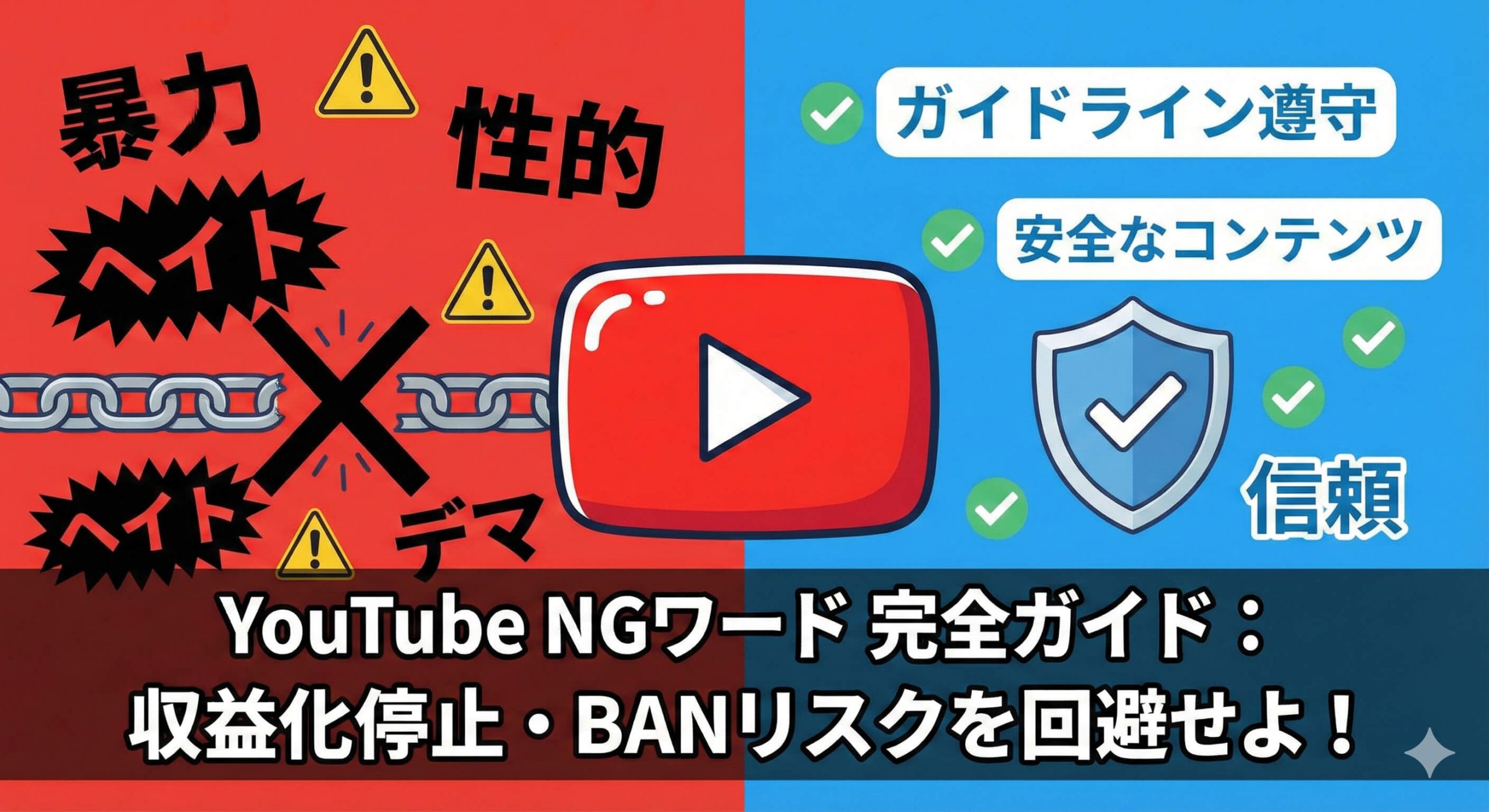 YouTube NGワード完全ガイド：制限・削除・BAN回避のポイント2026