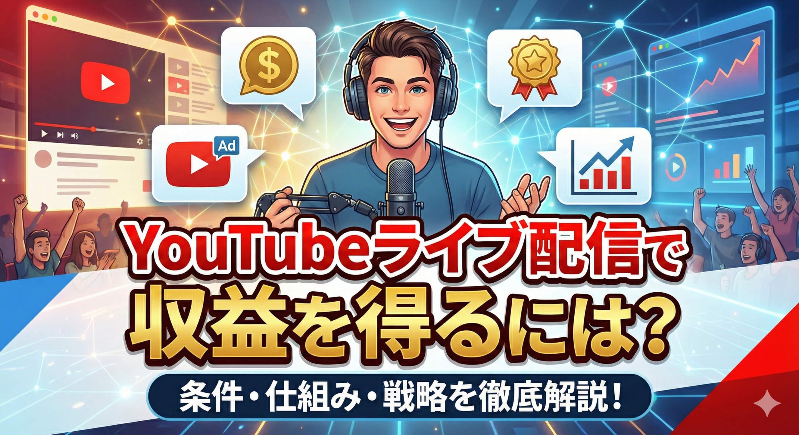 YouTubeライブ配信で収益を上げる！仕組み、条件、成功のコツを徹底解説